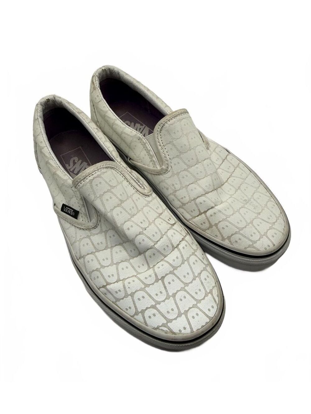 Ghost x Vans Classic Slip-On Sneakers Women's 8.5 White Limited Edition